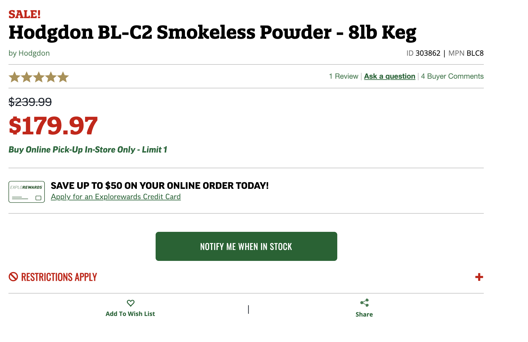 Hodgdon BL-C2 smokeless powder