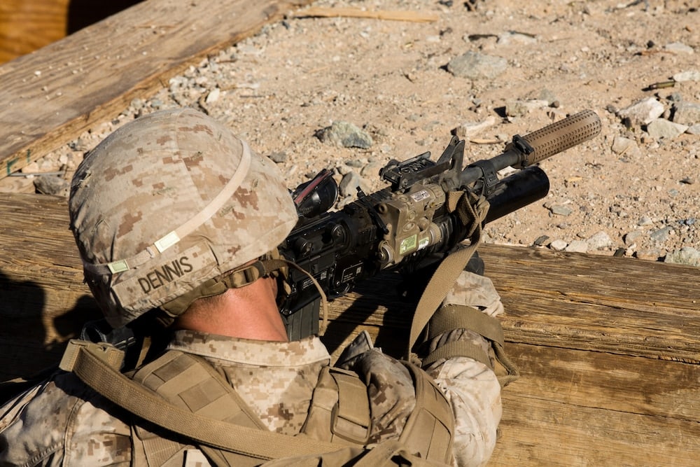 Marine utilizing a suppressor