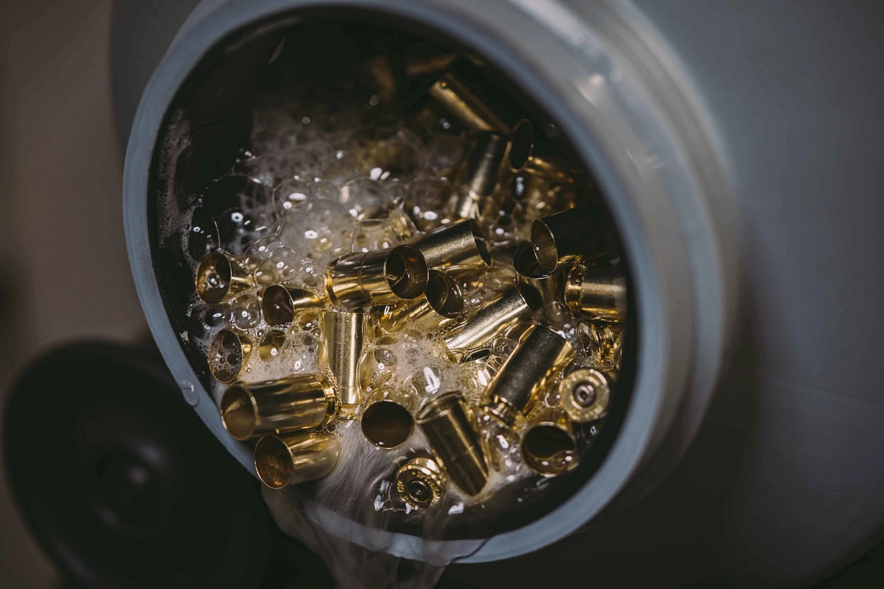 Frankford Arsenal Tumbler soap draining