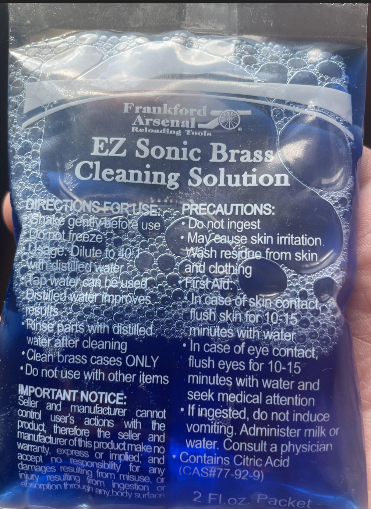EZ Sonic Brass Cleaning Solution